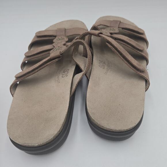 SAS Tripad Comfort Sandals Beige Leather Open Toe Triple Buckle Strap Size 9 M - Picture 4 of 6